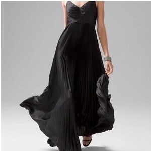 White House Black Market Black Pleated Maxi Dress